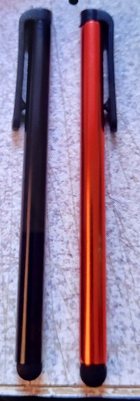 Lot Of 2 STYLUS TOUCH SCREEN DISPLAY For ALL PHONES and TABLETS 1 Red 1 Black