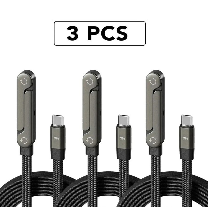 Basemo T-shaped 240W Type C-C Fast Charging Folding Bracket Braided Data Cable