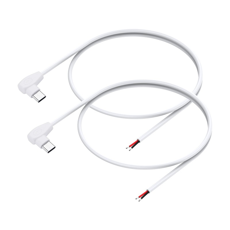 2 Pack Right Angle USB C Power Pigtail Cable 90 Degree Male To 2 Pin 0.5m Wire