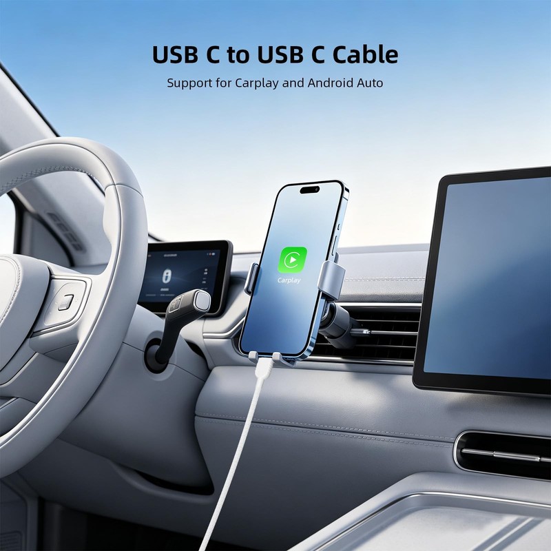60W USB Cable Right Angle, 3FT PD Fast Charging Cord Braided Data Cable for i... gallery