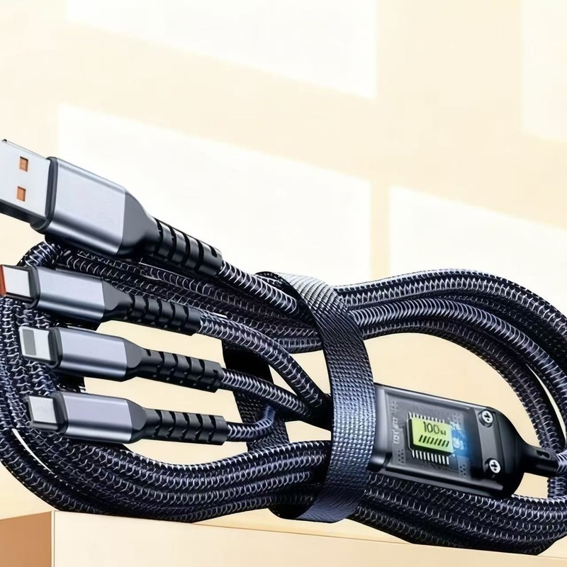 120CM/4FT 3-in-1 Bold Fast Charging Cable Universal Cell Phone USB Charger Cord gallery