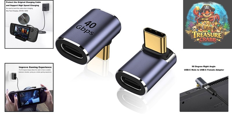 Stylish Metallic Purple USB-C Adapter - 90° Design for Steam Deck and More gallery
