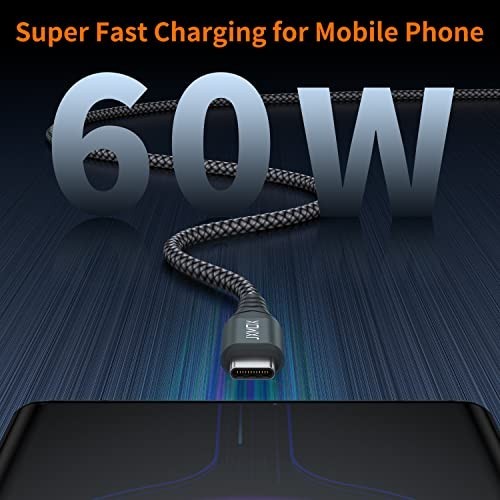 2 Pack 1FT USB-C to USB-C Cable 60W Fast Charging Type C Short Charger Cord Grey gallery