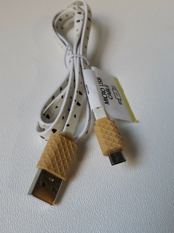 Micro USB 3.5 FT Ice Cream Cone 🍦 Flat Cable Cord Cell Phone gallery