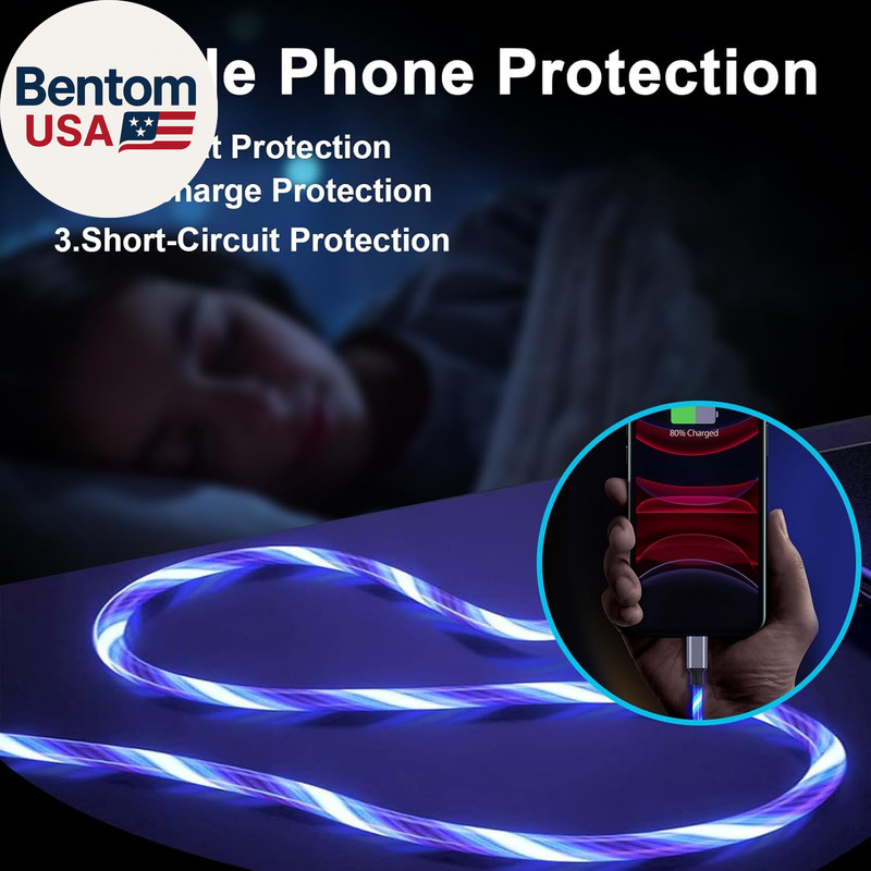 Light up USB C Cable, LED Fast Charger Type C Charging Cords, USB-A to USB-C Com gallery