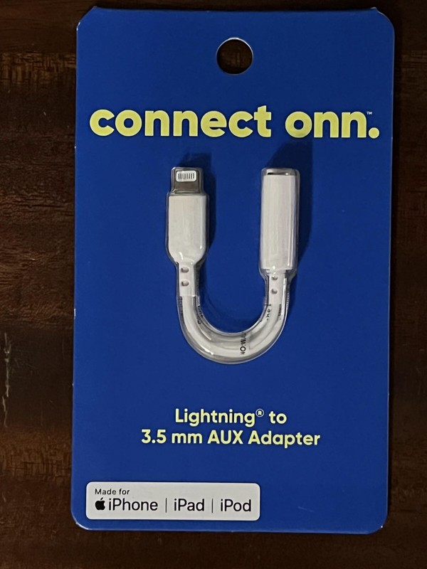 Onn 3.5MM To Lightning Audio Adapter Connects Devices w/ 3.5MM MFi-Certified