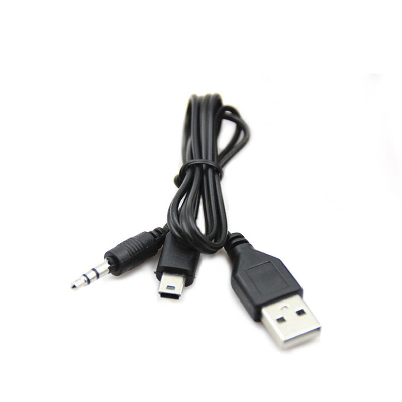 Mini USB To USB & 3.5MM (2 IN 1) Audio Jack Charge Cable For MP3 & MP4 Speakers gallery