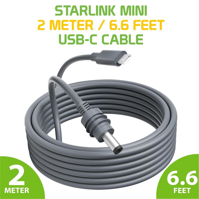 Cellet 2-Meter/6.6-Feet USB-C to DC Power Cable Compatible with Starlink mini