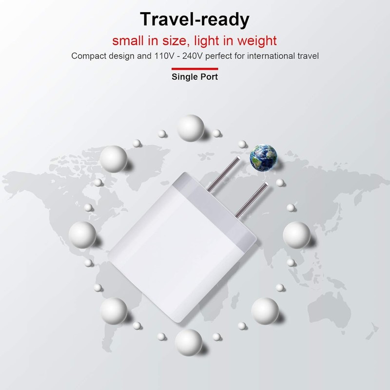 USB Block Charger Charger Brick for iPhone Charging Box 3 Pack Home Travel USB gallery
