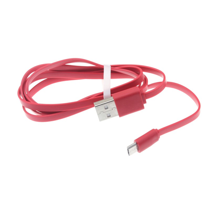RED 6FT LONG USB CABLE FAST CHARGER POWER WIRE FLAT CORD For PHONES & TABLETS