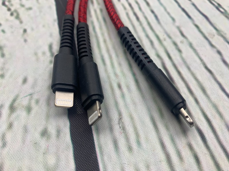 1ft Short Charging Cable for Phone 3pk Red Black gallery
