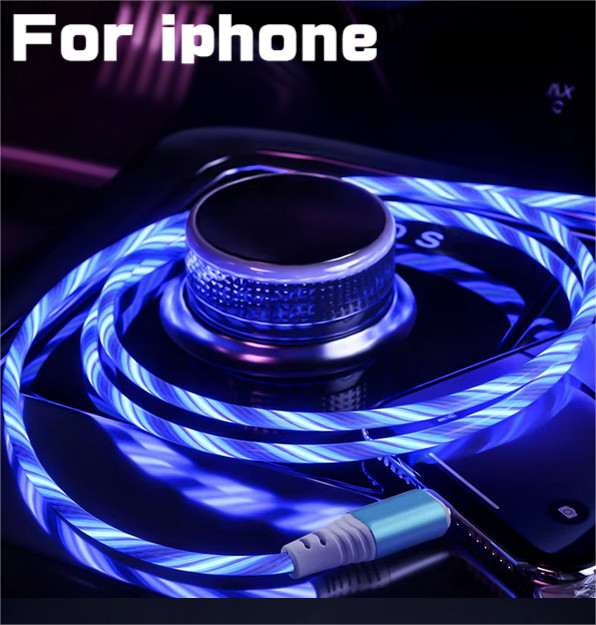 1M LED Light-Up Charging Cable Flowing LED Charger Cord for iPhone 11/12/13 etc. gallery