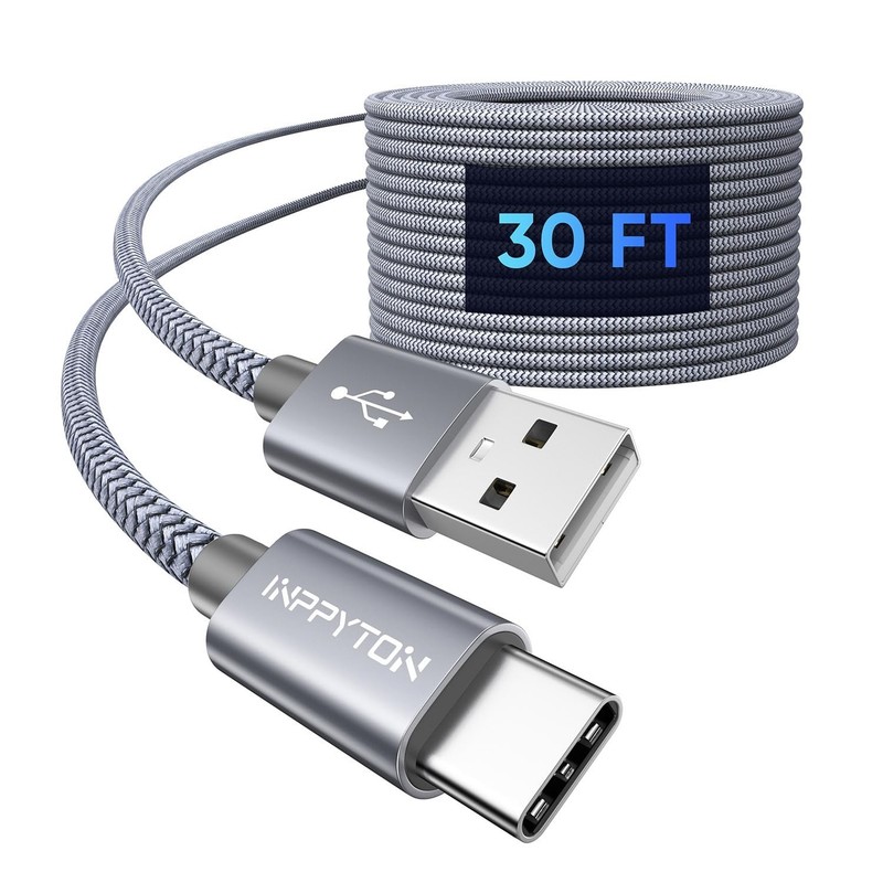 30Ft USB C Cable, Extra Long USB C Cable Nylon Braided 30 Foot USB A 2.0 to U…