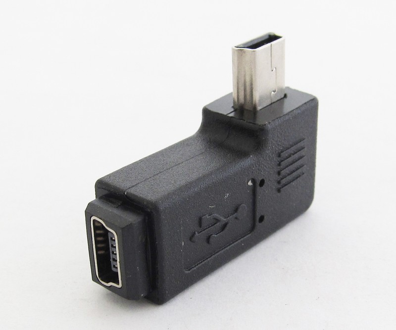 100pcs Mini 5pin USB Male To Female Right Angle 90 degree USB Adapter Connector gallery