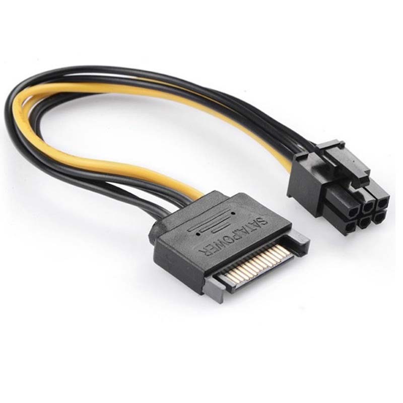 10pcs SATA Male Power 15 Pin to PCI Express Card Power Cable Adapter 6 pin PCI-E