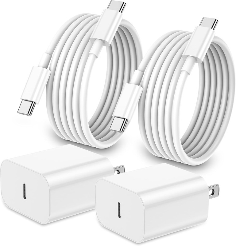 IPhone 17 16 15 Charger Fast Charging,2Pack 20W Apple iPad USB C Wall Bl