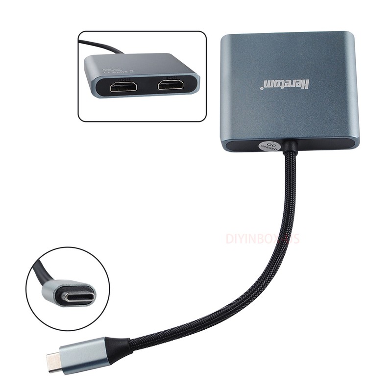 USB Type C to Dual 4K HDMI HDTV TV Cable Adapter Converter For Phone Tablet gallery