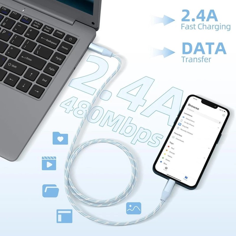 USB-C to Lightning Cable 3 Pack 6FT Apple MFi Certified Fast Charging gallery