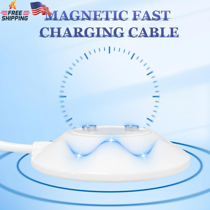Magnetic Rose Charger USB Cable, Kwevos 2 Prong Magnetic USB Cable, 2.7Ft 12Mm R gallery