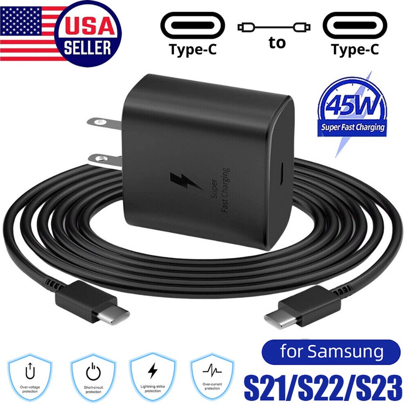 😍45W Type USB C Fast Wall Charger+Cable For Samsung Galaxy S22 S21 S20 gallery