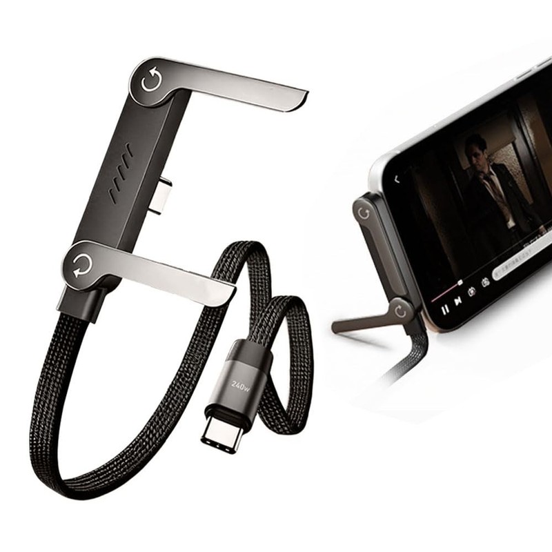Invisible Stand Charging Cable, Fast Charging Cable 5 FT/1.5m, Built-in Phone