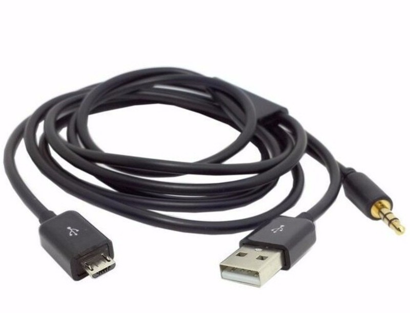3.5mm Car Aux Audio Micro USB Data Charger Cable for Samsung HTC Google Nexus