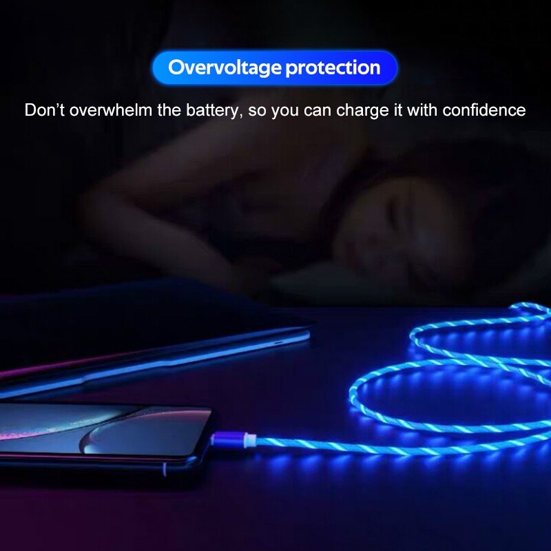 3 in 1 LED Fast Charging Cable Cell Phone Charger Cord For Type-C USB cable US gallery