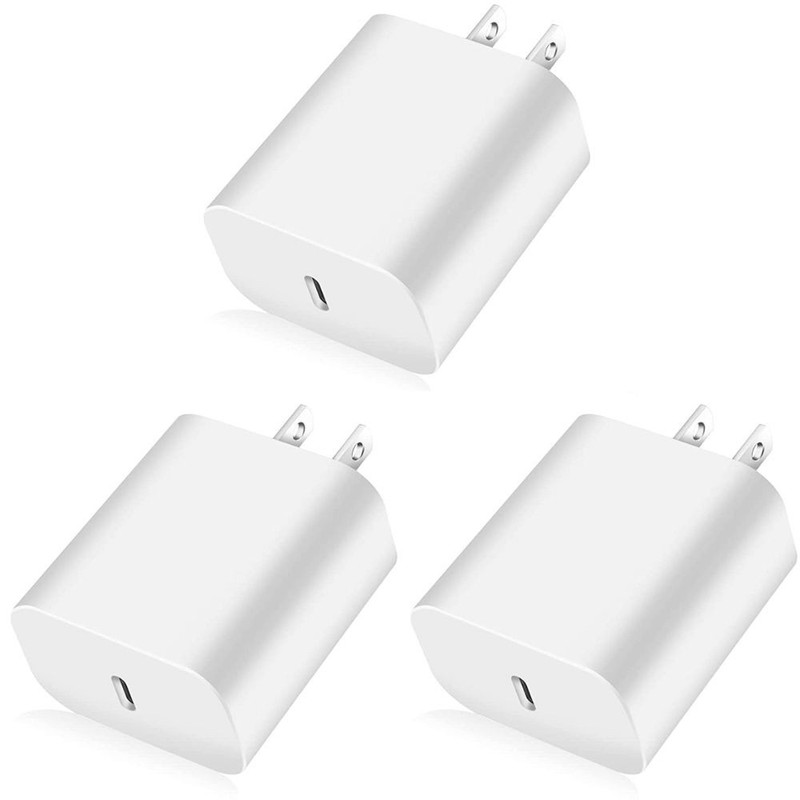 3X USB C Fast Charger Block For iPhone 17 16e 15 14 13 12 11 PD 20W Type C Cable
