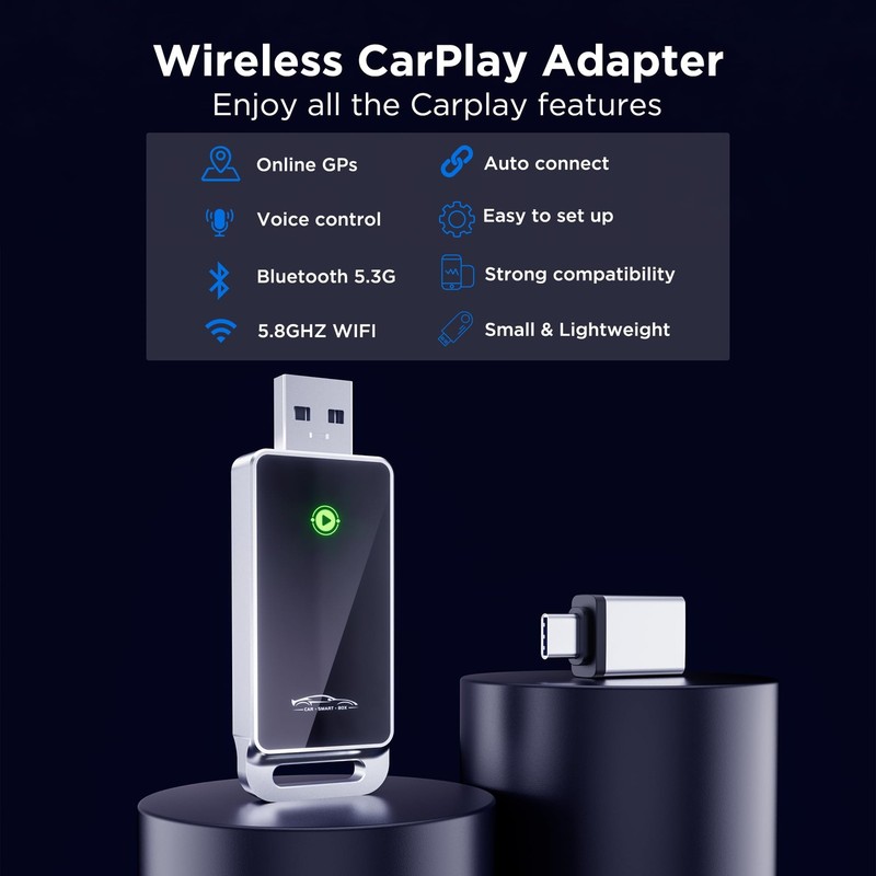 vnilrgle Wireless CarPlay Adapter 2024 Upgrade, Plug and Play, No Latency, Co... gallery