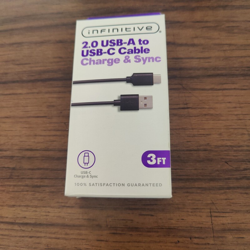 Infinitive 2.0 USB-A to USB-C Charge & Sync 3 Feet Brand New