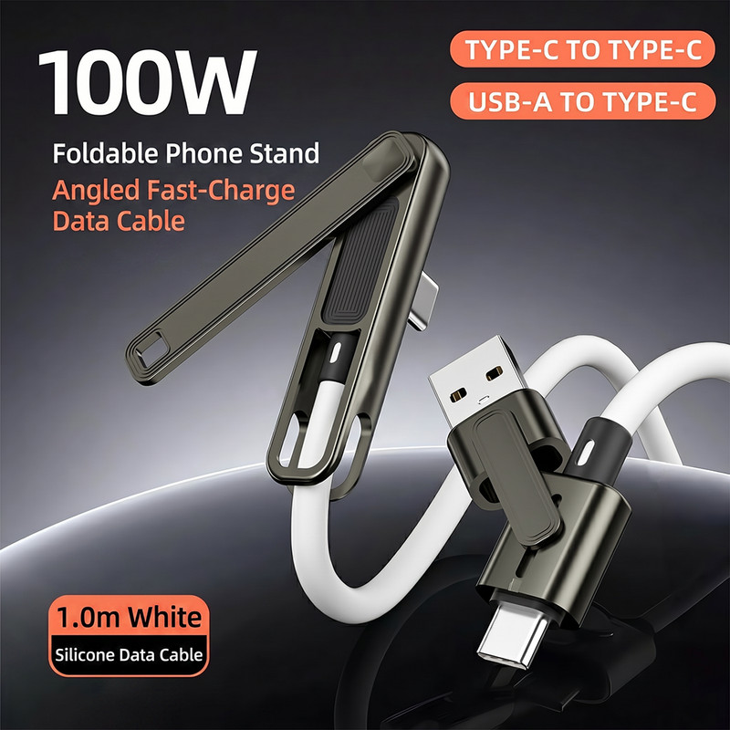 Multifunctional 100W Data Cable Zinc Alloy Silicone With Phone Holder Stand gallery