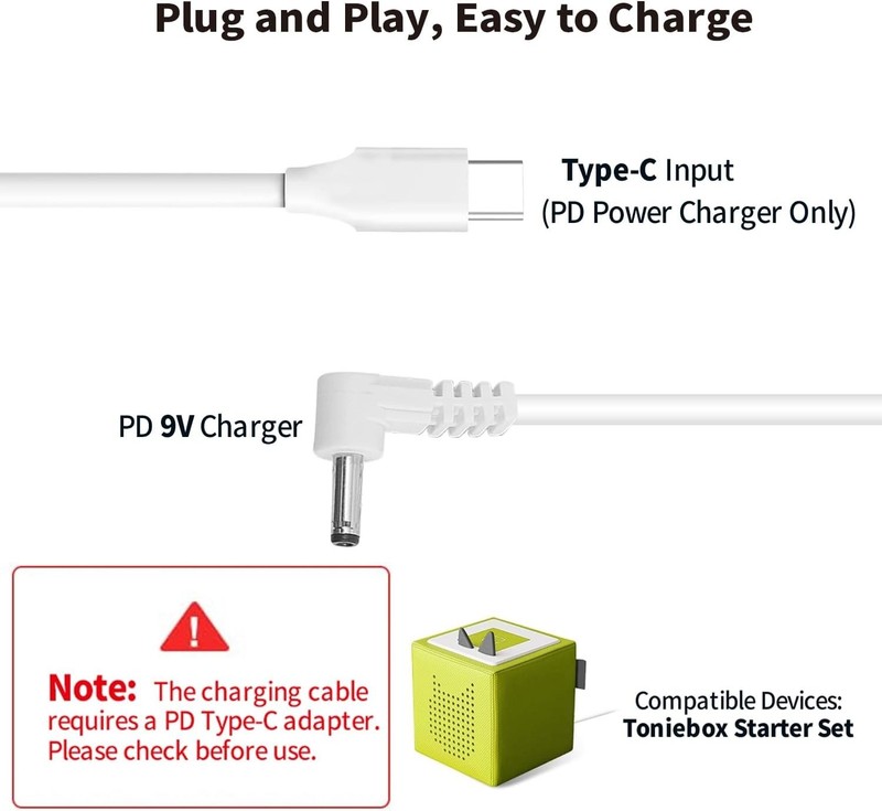 Toniebox USB C Replacement Charger 1M | Short Circuit Protection & Fast Charging gallery