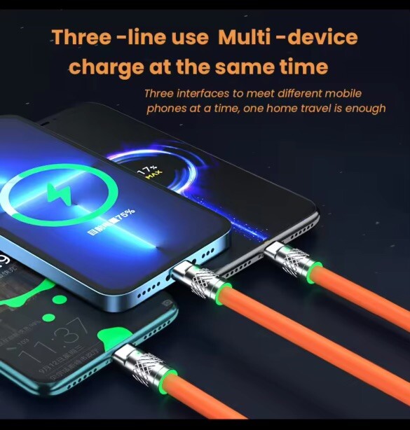 3 in 1 Fast Charging Cable Cell Phone Charger Cord For iPhone Type C Micro USB gallery