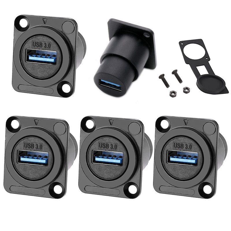 5PCS USB3.0 D Series Panel-Mount Connector,Waterproof USB Port Socket 86 Pane…