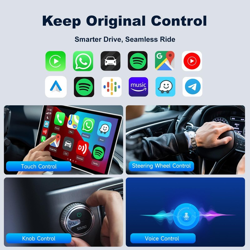 Mini Ultra 3 Wireless CarPlay & Android Auto Adapter, Convert Factory Wired t... gallery