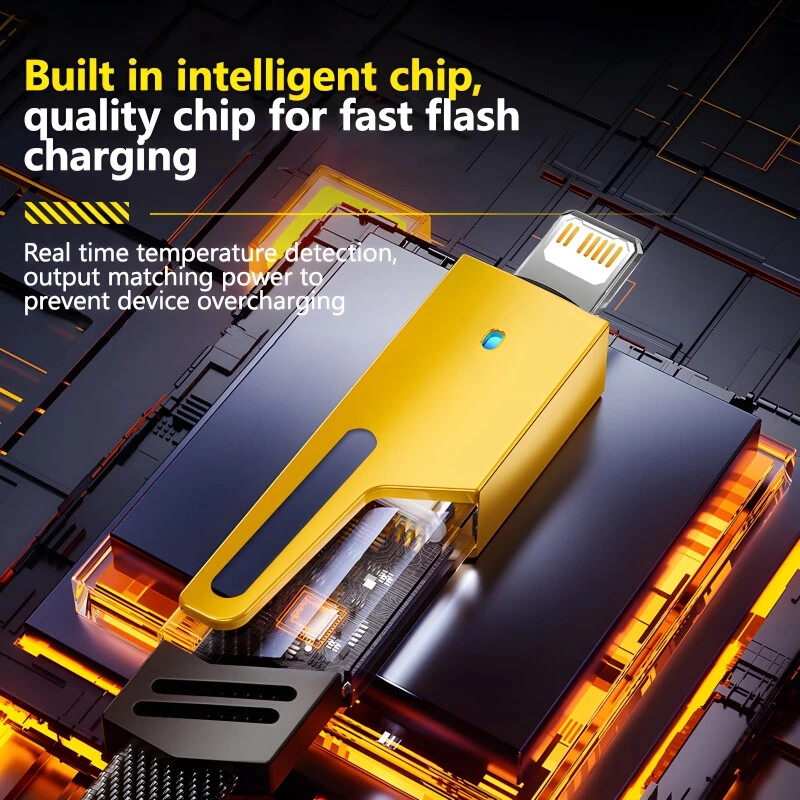 4 in 1 Mecha Fast Charging Data Cable Cord PD 27W For iPhone 15 Samsung Xiaomi 6 gallery