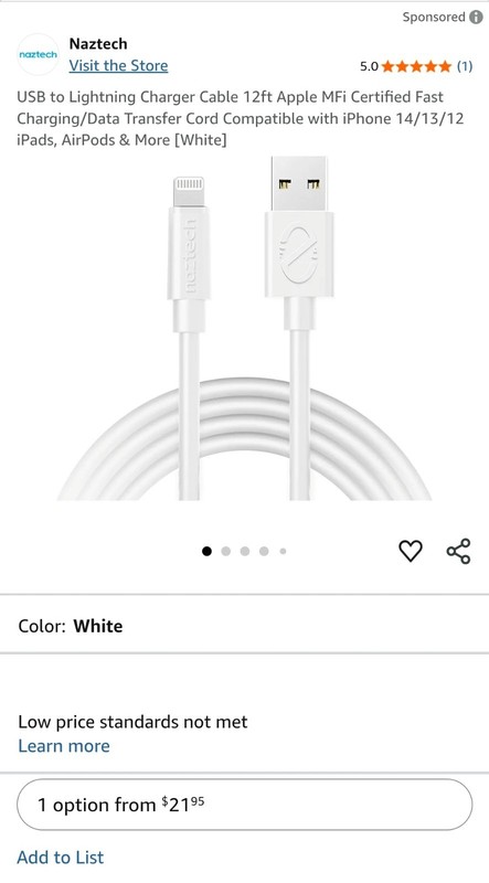 Naztech USB Lighting Cable (iPhone)