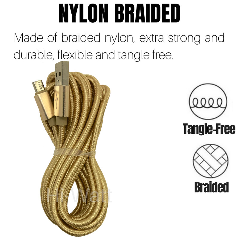 3 Pack Micro USB Cable 10FT Long Fast Charger Data Cord For Samsung Android LG gallery