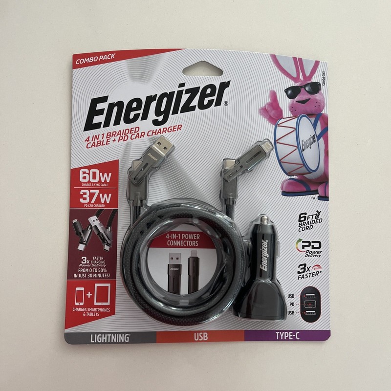 Energizer Universal Braided Cable 4-in-1 Power Conectors