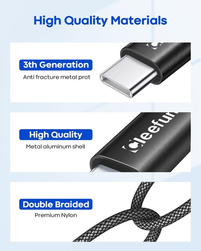 5 Pack 3ft USB C Cable A to Type C Charger Cord Fast Charging Braided Black gallery