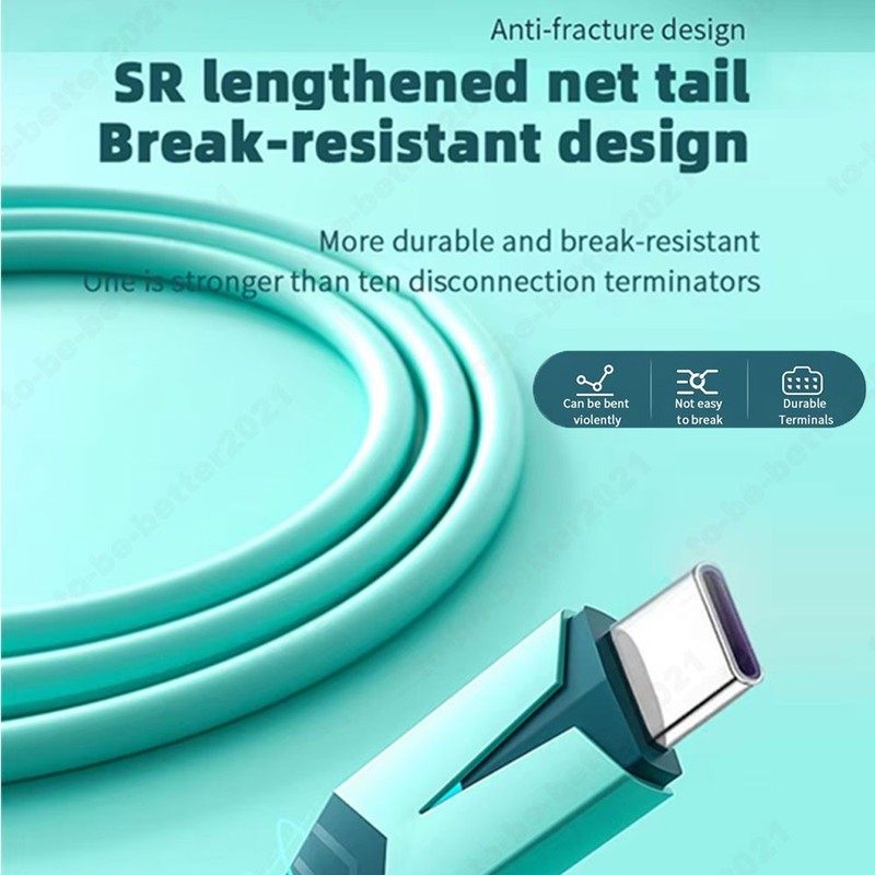 66W 1M 2M 3A Fast Charging Liquid Silicone Charging Cable For Android Iphone/iOS gallery