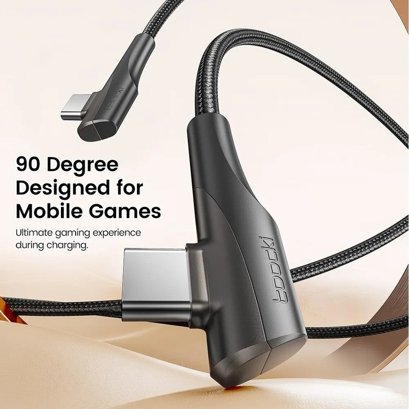 Toocki USB C Cable 60W 100W Fast Charging 90° Elbow Type C Data Cord gallery