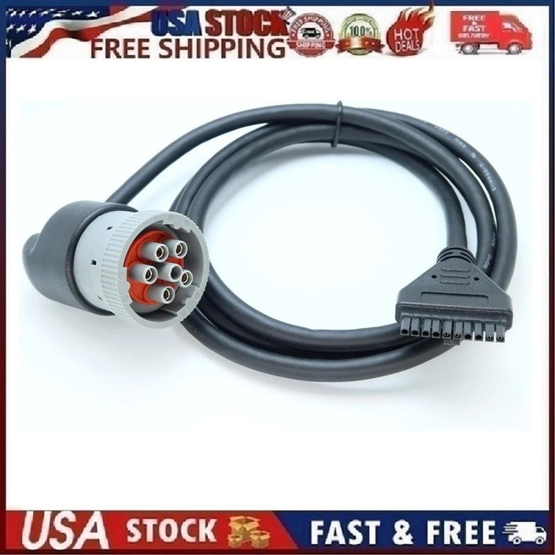 PT30 Device 6Pin J1708 Cable – Male-to-Female, 12V DC, 1m, Black