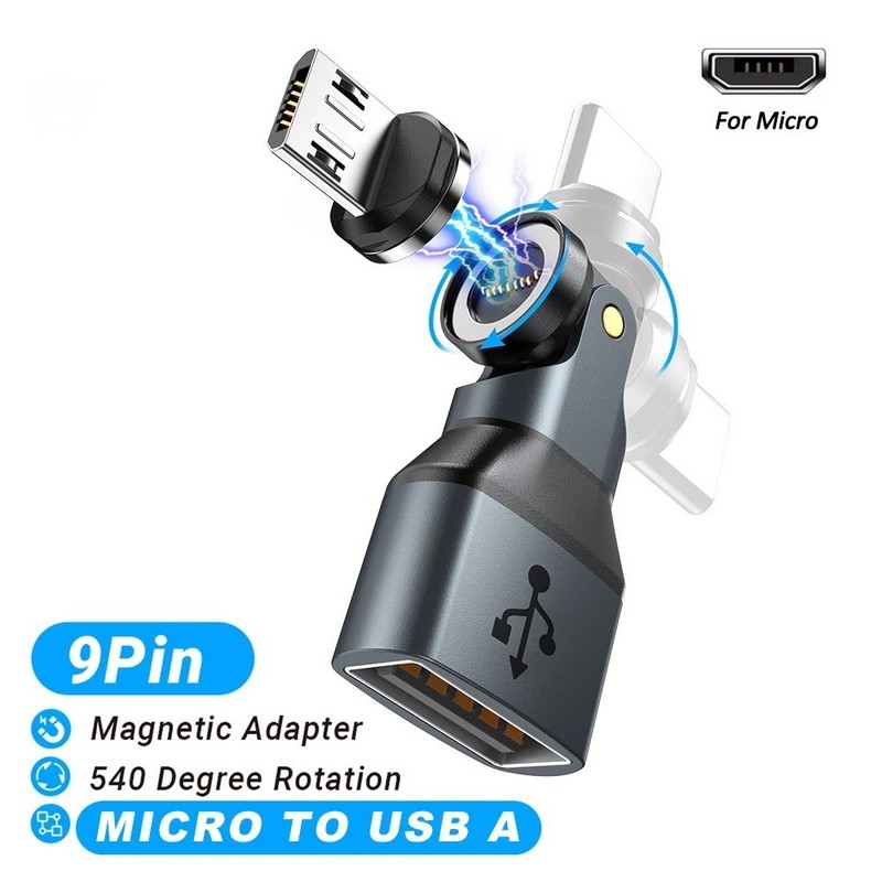 Magnetic USB Type C to USB Female OTG Adapter 9 Pin Data Converter New gallery