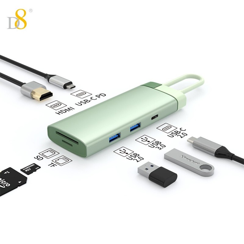 Type C Male to Multi USB 3.0 + HDMI PD TF Hub Adapter Data Connector Converder gallery