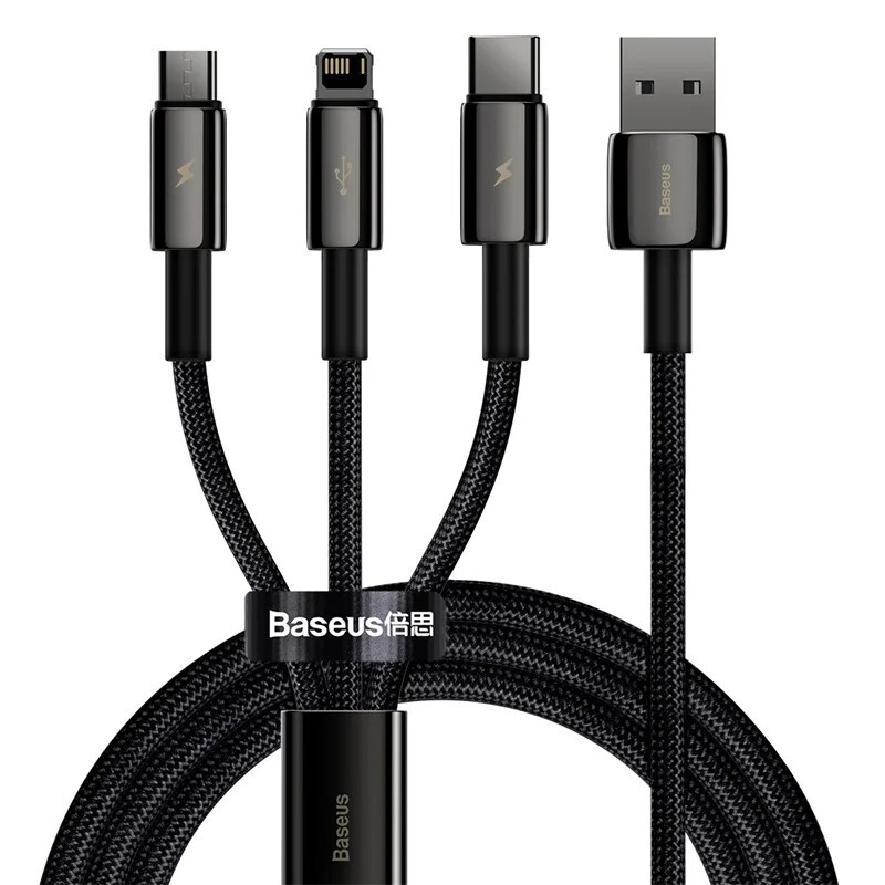 Baseus 3 in 1 USB Type C Cable For iPhone 14 13 12 Fast Charging Cable Samsung gallery