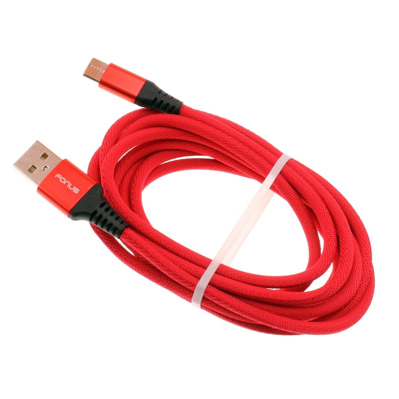For Samsung Galaxy A54 5G/A53 5G/A52 5G – Type-C Red 10ft USB-C Cable Charger
