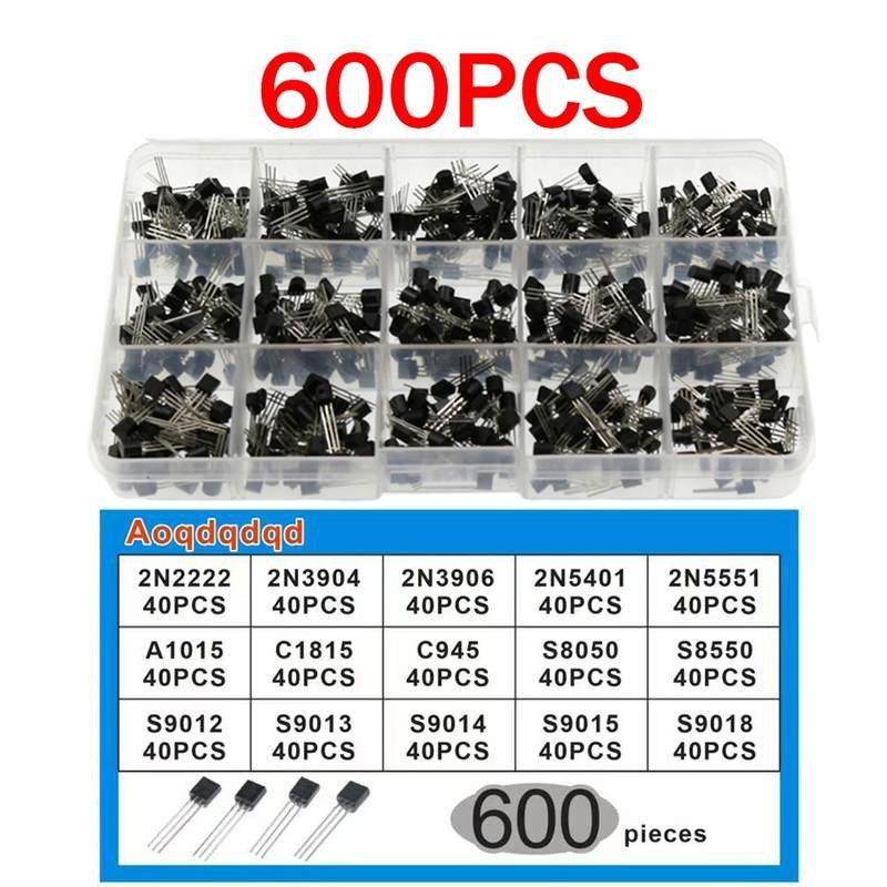 600pcs TO-92 Assortment NPN PNP DIY kit 15 value Transistor New USA STOCK