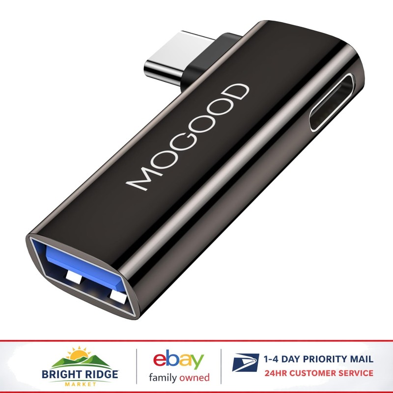 USB C OTG Splitter with Aluminum Enclosure and High-Speed Data Transfer