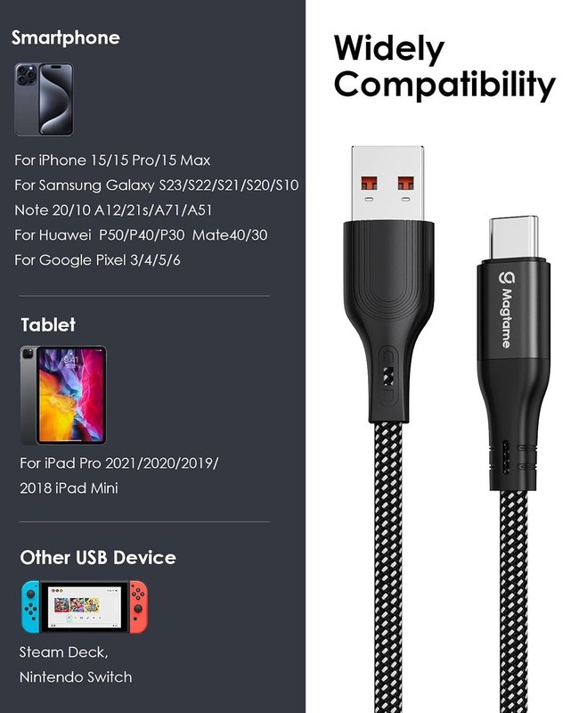 Magnetic USB C Cable, Coiled USB A to USB C Cable, 3.3ft Retractable Type C F... gallery